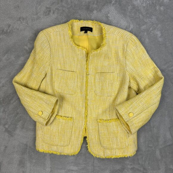 Talbots Jacket Women's Size 10 Butter Yellow Blazer Preppy Academia Workwear - Picture 1 of 7